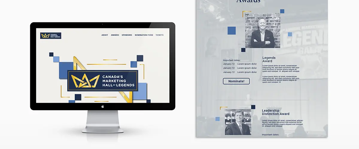 Marketing Hall of Legends Website Design